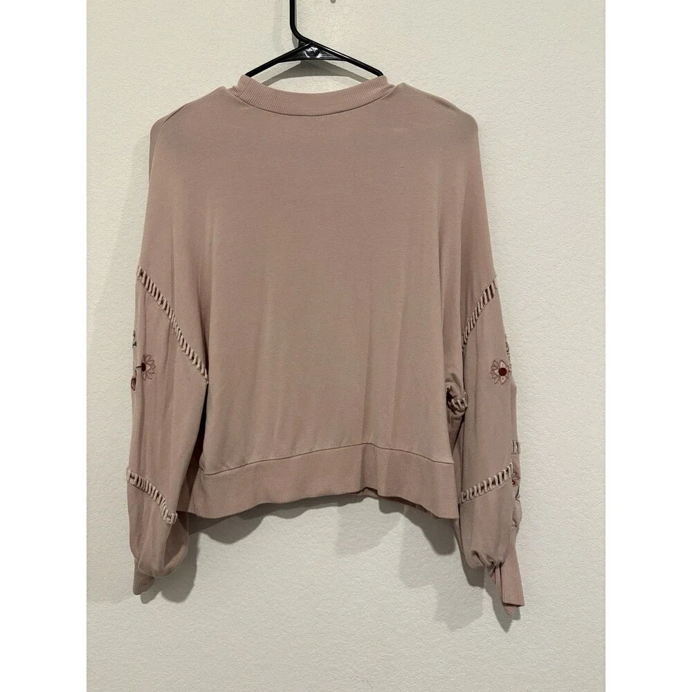 Harper Heritage Cottagecore Boho Soft Vintage Floral Pink Women’s Sweater Size S